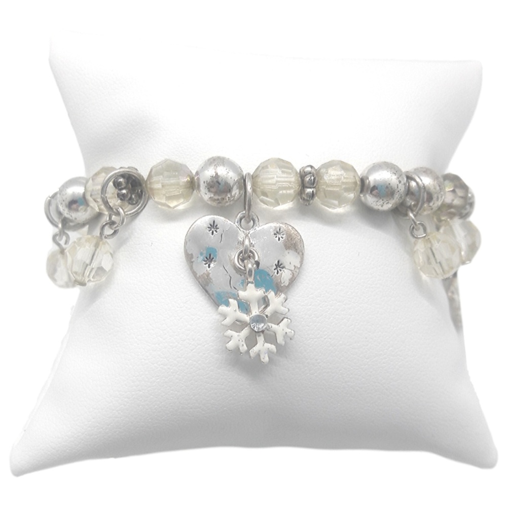 Silver Hearts & Snowflakes Bracelet